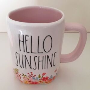 Rae Dunn Pink and White Floral Mug - Hello Sunshine